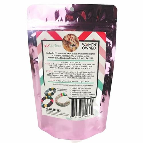 Kit Bracelet Créatif Pix Perfect™ – Sequins Holographiques & Cordons Élastiques (3 Bracelets)