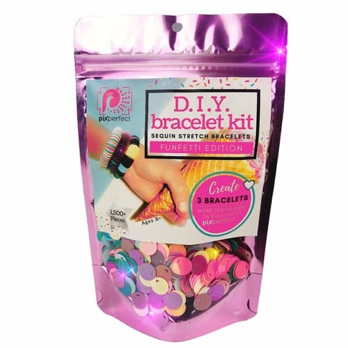 Kit Bracelet Créatif Pix Perfect™ – Sequins Holographiques & Cordons Élastiques (3 Bracelets)