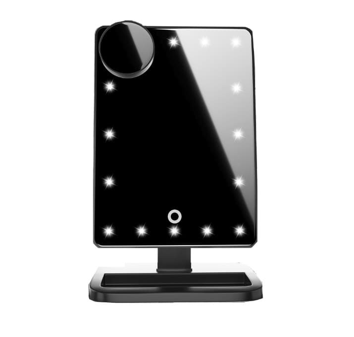 Miroir de Maquillage Tactile avec 20 Lumières LED, Haut-Parleur Bluetooth, et Miroir Grossissant 10X - image 5