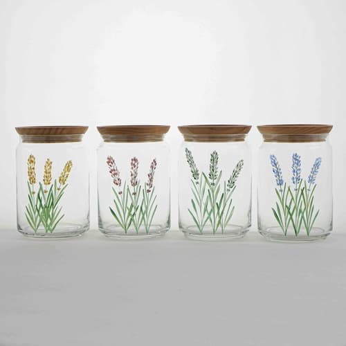 Le Lavande - Bocal en verre 1L peint à la main