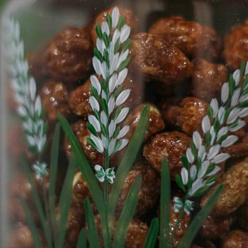 Le Lavande - Bocal en verre 1L peint à la main