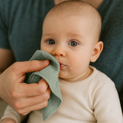 Lot de 2 Langes en Double Gaze de Coton Bio - Vert